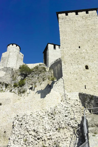 Golubac Serbia Agosto 2019 Fortaleza Golubac Ciudad Fortificada Medieval Lado —  Fotos de Stock