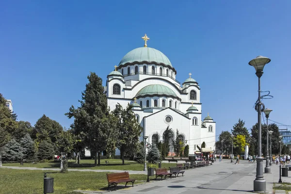 Belgrade Serbia Agustus 2019 Gereja Katedral Santo Sava Pusat Kota — Stok Foto