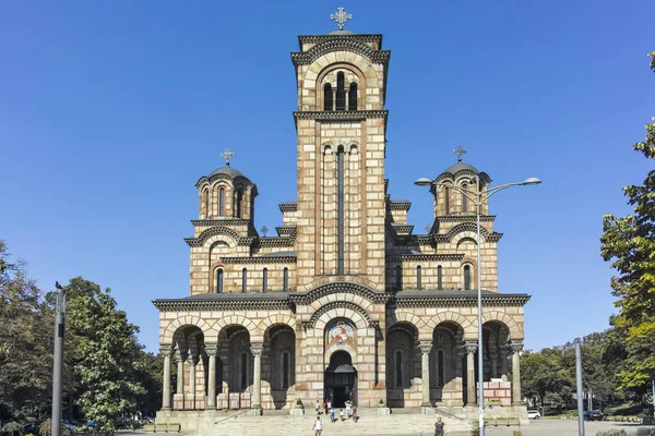 Belgrade Sérvia Agosto 2019 Igreja Catedral Ortodoxa São Marcos Centro — Fotografia de Stock
