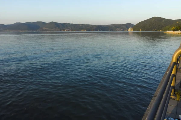Golubac Serbie Août 2019 Incroyable Paysage Coucher Soleil Danube Traversant — Photo