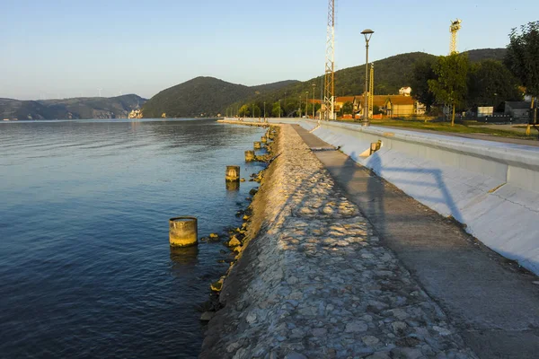 Golubac Serbia August 2019 Amazing Sunset Landscape Danube River Town — Stockfoto