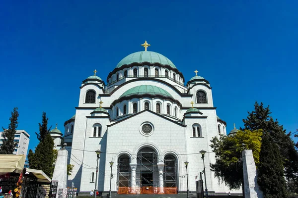 Белград Сербия Августа 2019 Года Соборная Церковь Святого Саввы Центре — стоковое фото