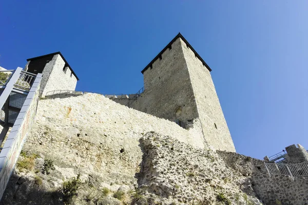 Golubac Serbia Agosto 2019 Fortaleza Golubac Ciudad Fortificada Medieval Lado —  Fotos de Stock