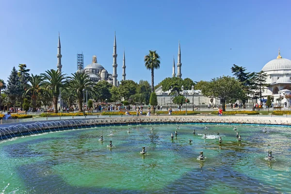 Istanbul Turquie Juillet 2019 Panorama Place Sultan Ahmed Mosquée Bleue — Photo