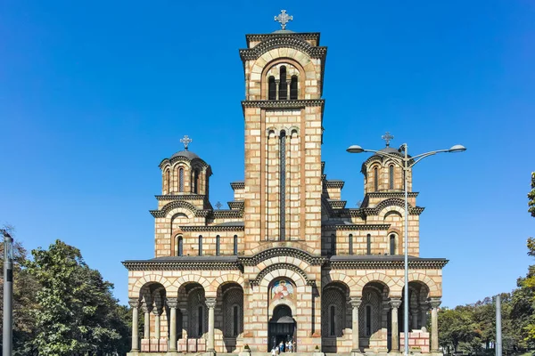 Belgrade Sérvia Agosto 2019 Igreja Catedral Ortodoxa São Marcos Centro — Fotografia de Stock