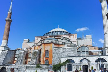 İSTANBUL, TURKEY - 26 Temmuz 2019: İstanbul, Türkiye 'deki Ayasofya Müzesi