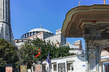 İSTANBUL, TURKEY - 26 Temmuz 2019: İstanbul, Türkiye 'deki Ayasofya Müzesi