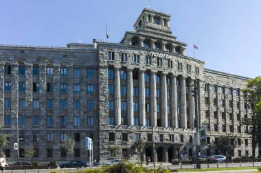 Belgrad, Sırbistan - 12 Ağustos 2019: Sırbistan 'ın başkenti Belgrad' da Merkez Postane Binası
