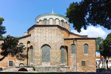 İSTANBUL, TURKEY - 26 Temmuz 2019: İstanbul, Türkiye 'deki Antik Bizans Hagia Irene Ortodoks Kilisesi