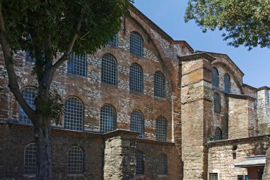 İSTANBUL, TURKEY - 26 Temmuz 2019: İstanbul, Türkiye 'deki Antik Bizans Hagia Irene Ortodoks Kilisesi