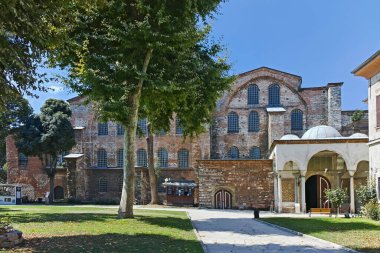 İSTANBUL, TURKEY - 26 Temmuz 2019: İstanbul, Türkiye 'deki Antik Bizans Hagia Irene Ortodoks Kilisesi