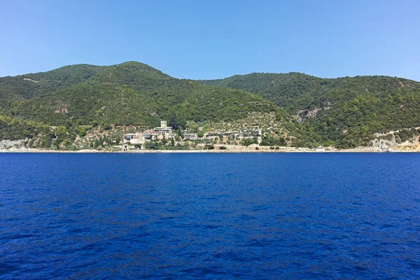 Paesaggio Del Monte Athos Nello Stato Monastico Autonomo Della Montagna — Foto Stock