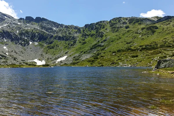 Letni Widok Jeziora Ryba Ribni Ezera Góra Riła Bułgaria — Zdjęcie stockowe