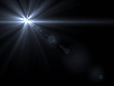 Siyah arkaplan yatay çerçevesinde dijital mercek parlaklığı