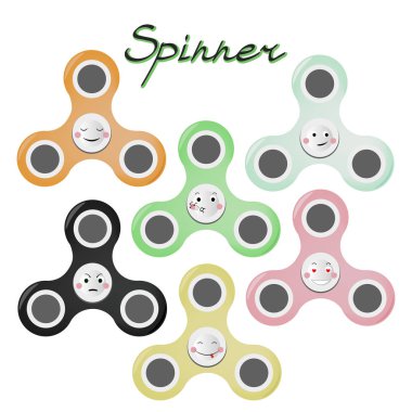 Spinner Emoji vektör Illustration. Etiketler - ifadeler kümesi