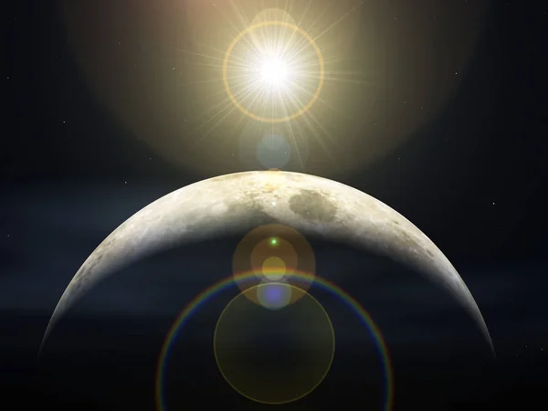 Strahlende Sonne und Planet — Stockfoto