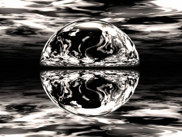 Glass ball and clouds — Stock Photo, Image