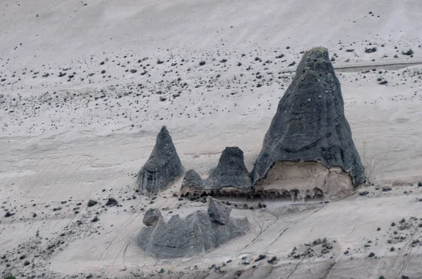 Grey fairy chimneys — Stock Photo, Image