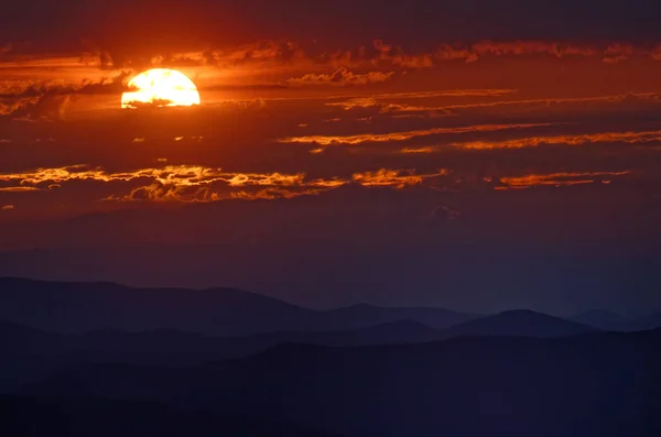 Coucher de soleil depuis le mont Aigoual — Photo