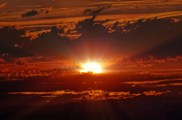 Pôr do sol do monte Aigoual — Fotografia de Stock