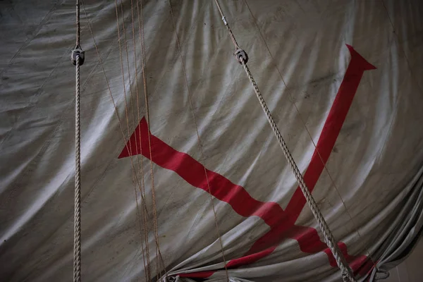 Spanish galleon sailing flag — Stock Photo, Image