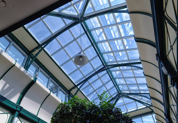 Glass subway canopy