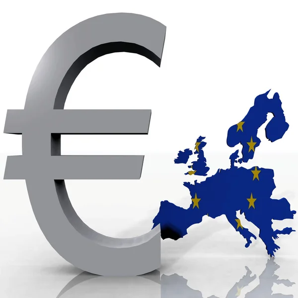 Europe and euro symbol — Stock Photo, Image