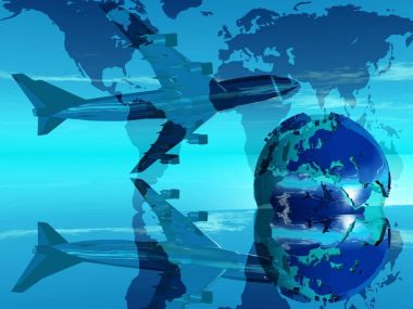 Mavi uçak ve mavi dünya