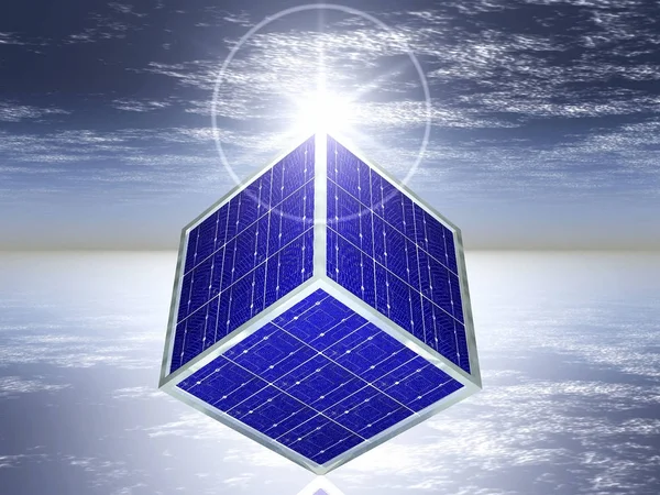 Solar cell cube — Stock Photo, Image