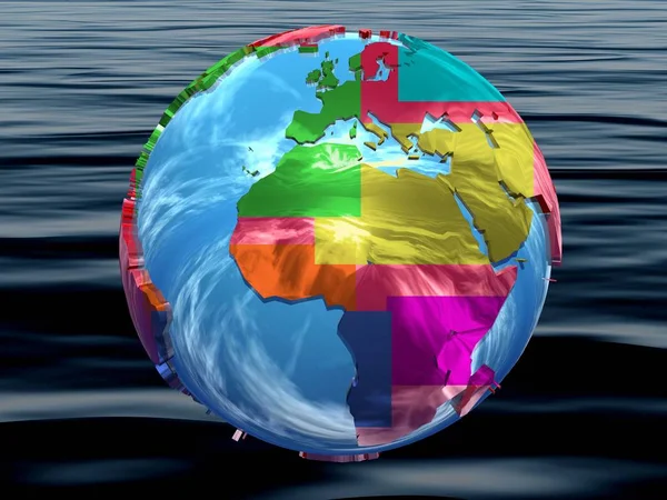 地球地球仪的渲染 — 图库照片