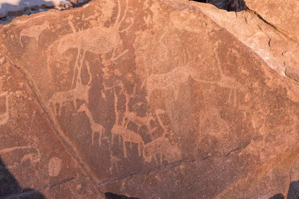 Rotstekeningen Van Twyfelfontein — Stockfoto