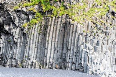 Dyrholaey 'deki bazalt Yakın çekim