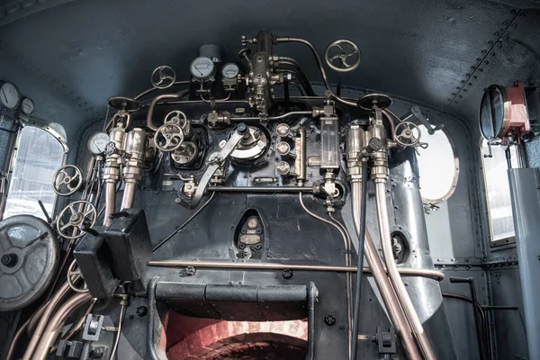 Παλιά Ατμομηχανή Κοντινό Πλάνο — Φωτογραφία Αρχείου