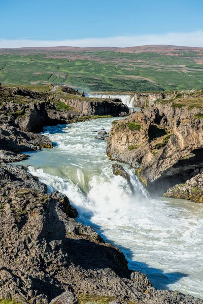 Καταρράκτες Του Godafoss Κοντά Σουτ — Φωτογραφία Αρχείου