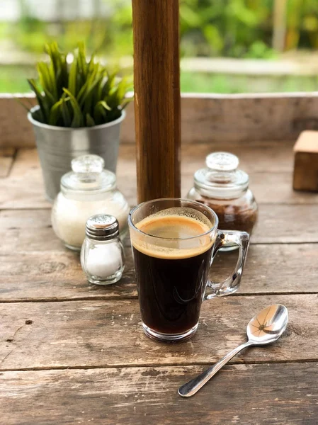 Desayuno Calle Café Café Azúcar Flor — Foto de Stock