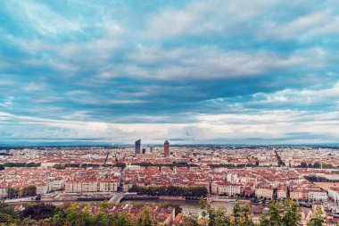 Lyon, Fransa - 9 Mayıs 2019. Lyon Fransa şehir görünümü