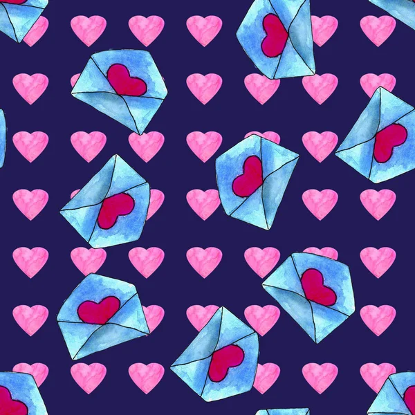 Stiliserade bokstäver mönster och rosa hjärta på en färgad bakgrund — Stockfoto