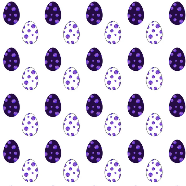 Muster von stilisierten Ostereiern auf farbigem Hintergrund — Stockfoto