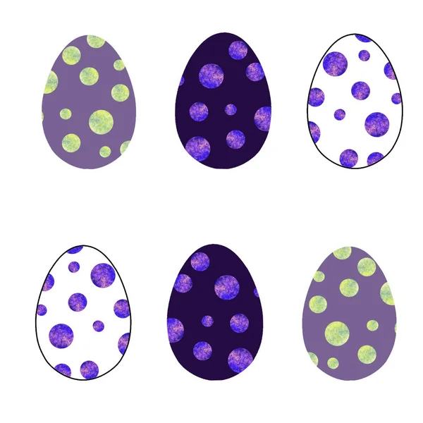 Modèle d'oeufs stylisés décoratifs de Pâques sur un fond coloré — Photo