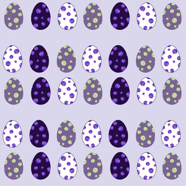 Patrón de huevos estilizados decorativos de Pascua sobre un fondo de color — Foto de Stock