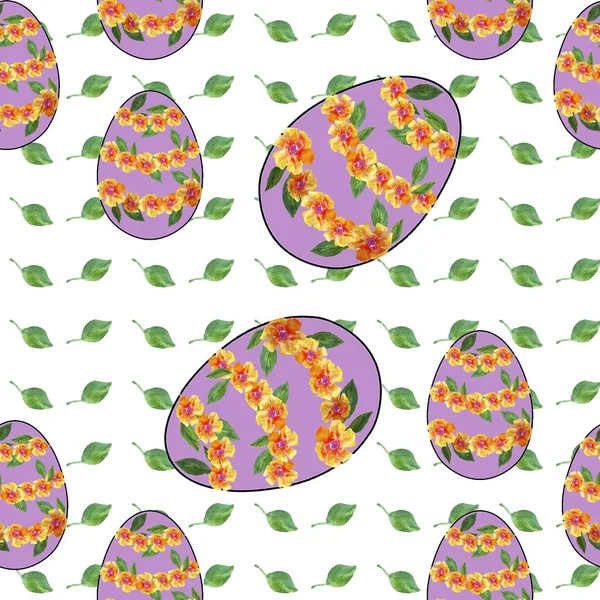 Pattern of Easter decorative stylized eggs on a colored background — Stockfoto