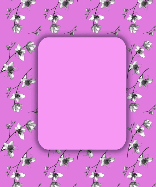 Modèles de cartes postales avec motif décoratif pour les vacances sur un fond rose — Photo