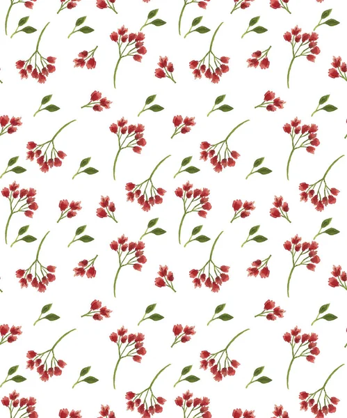 Een naadloos patroon met een bloemmotief voor decoratie op een witte achtergrond — Stockfoto