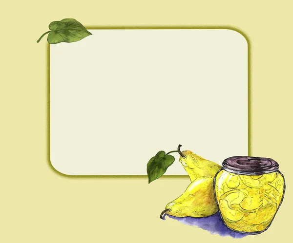 pear jam pattern pattern for label on white background