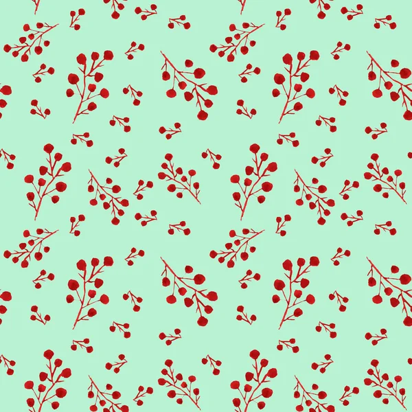 Muster Aquarell Zierblumen mit Blättern auf dem Hintergrund — Stockfoto