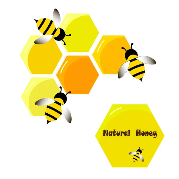 Bienenwespenhonig in flacher Form. Vektor-Ikone. — Stockvektor