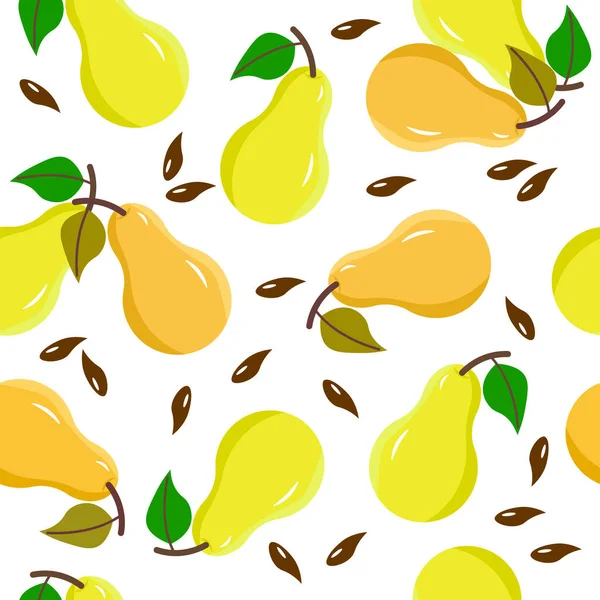 Illustration Vectorielle Avec Poire Jaune Sur Fond Blanc Modèle Jeu — Image vectorielle