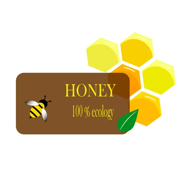 Honig im flachen Stil Ikone auf weißem Hintergrund. Cartoon Vektor Illustration Logo. — Stockvektor
