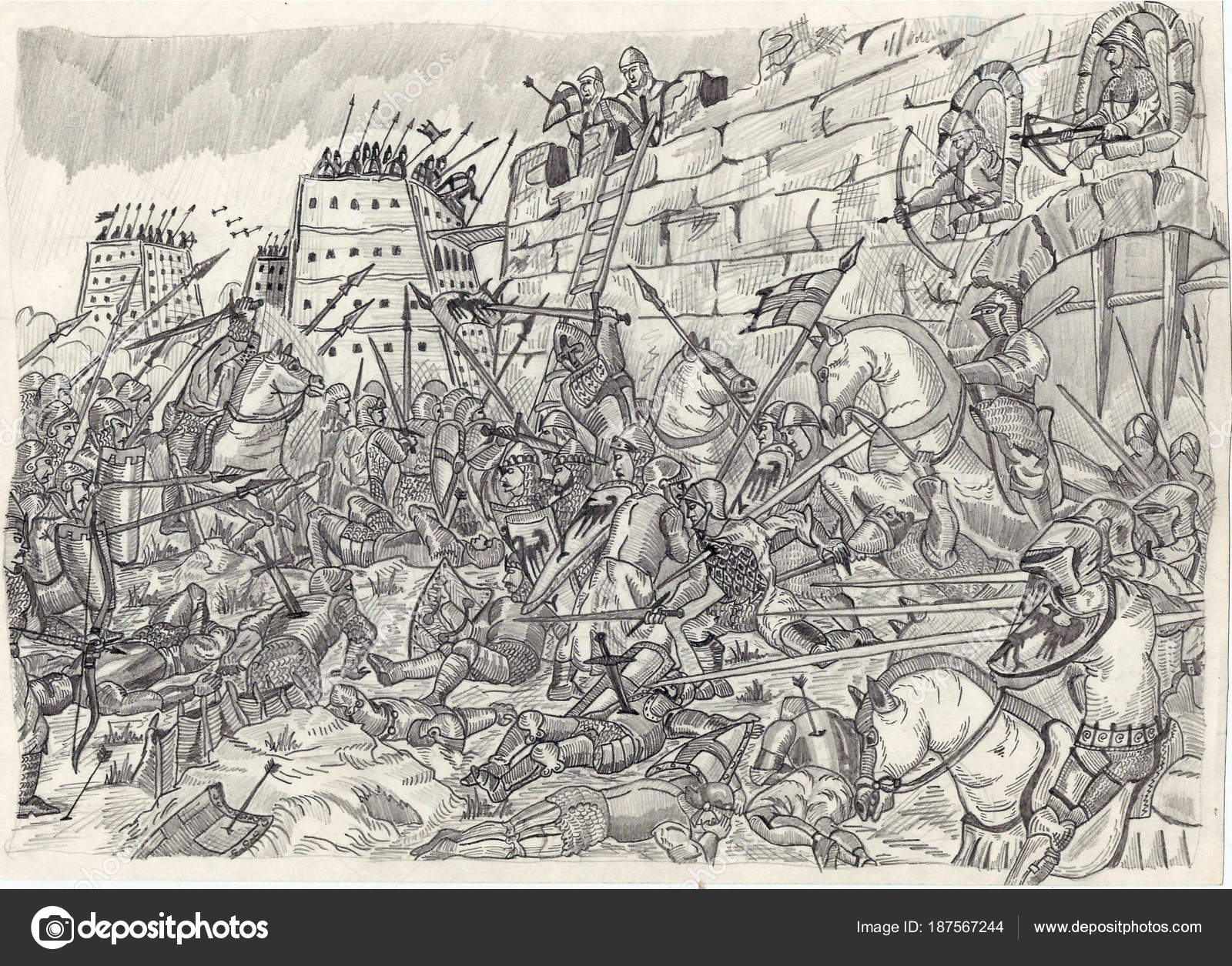 Рисование средневековых сражений