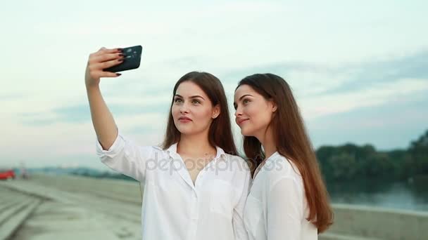 Lindos jovens gêmeos menina — Vídeo de Stock